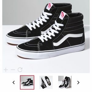 Vans Sk8-Hi Classic Black and White Sneakers.